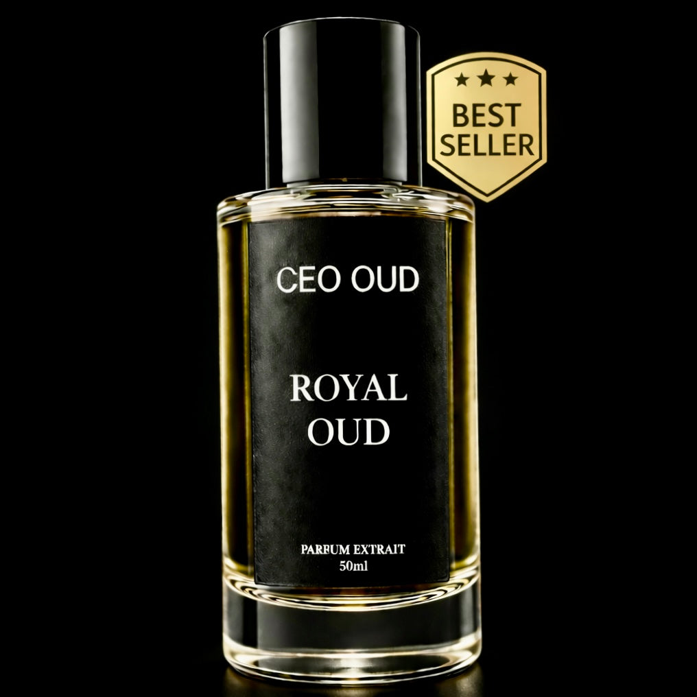 CEO OUD Royal Oud black and gold bottle with Best Seller badge