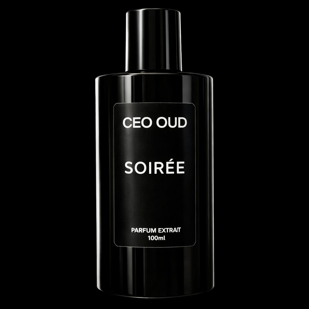 CEO OUD Soirée lychee and black tea extrait de parfum bottle