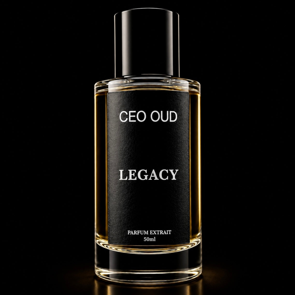 CEO OUD Legacy black and gold extrait de parfum bottle