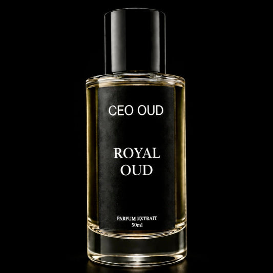 CEO OUD Royal Oud black and gold extrait de parfum bottle