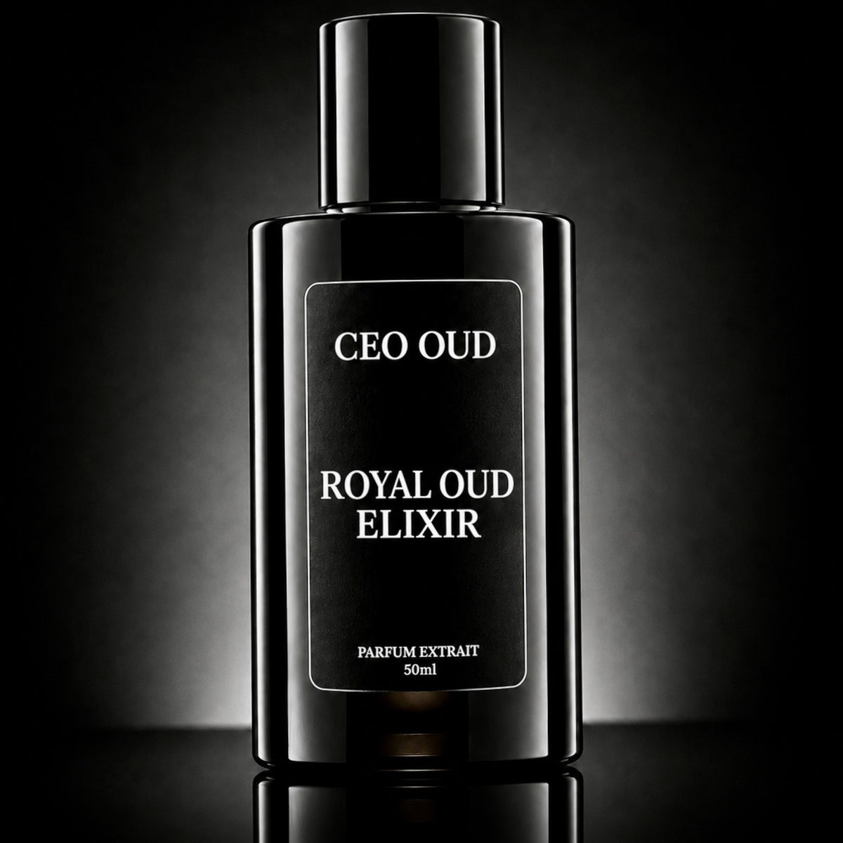 CEO OUD Royal Oud Elixir 50ml black extrait de parfum bottle