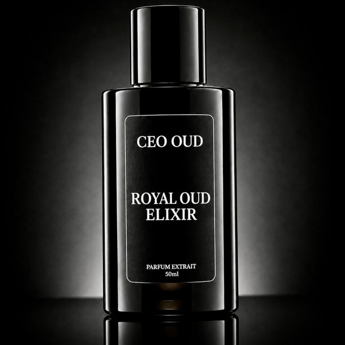 CEO OUD Royal Oud Elixir 50ml black extrait de parfum bottle