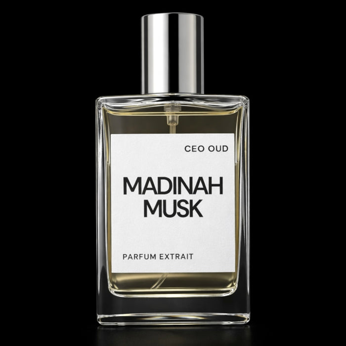 CEO OUD Madinah Musk clear perfume extract bottle