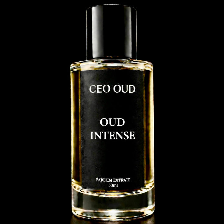 CEO OUD Oud Intense black and gold extrait de parfum bottle