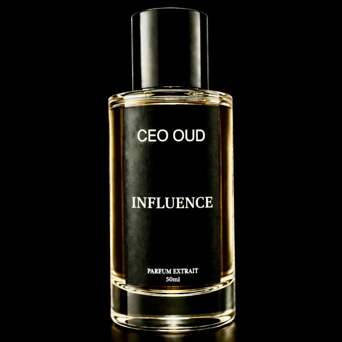 CEO OUD Influence black and gold extrait de parfum bottle