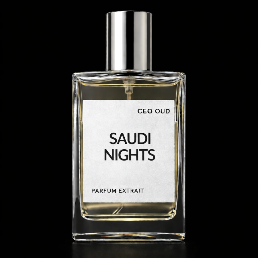 CEO OUD Saudi Nights clear perfume extract bottle