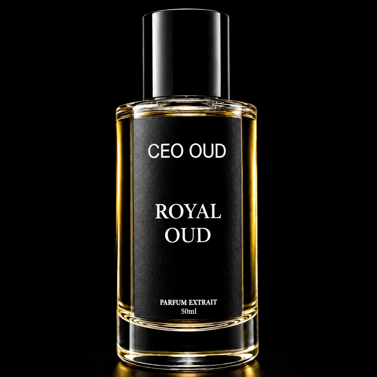 CEO OUD Royal Oud black and gold extrait de parfum bottle