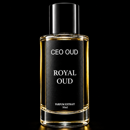 CEO OUD Royal Oud black and gold extrait de parfum bottle